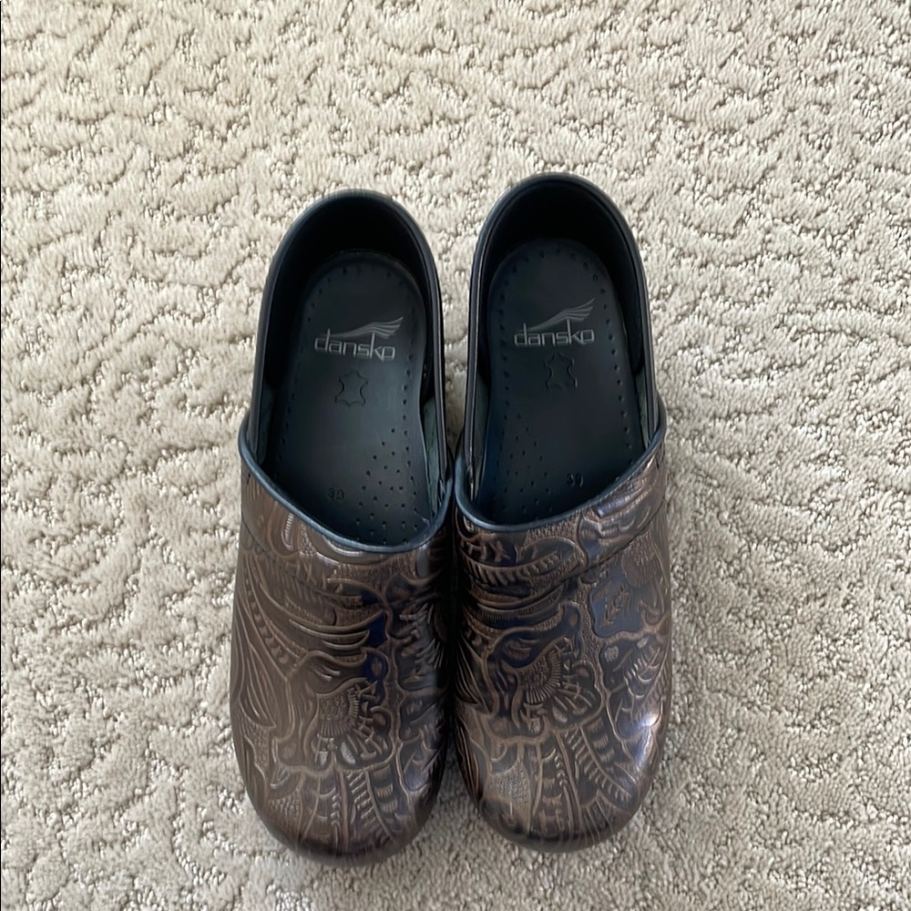 Dansko Professional Tooled Leather Clogs - Picture 2 of 6